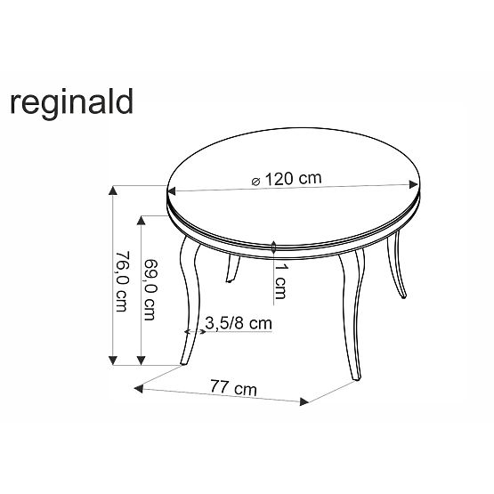REGINALD kerek asztal - fehér márvány lap, ezüst lábak
