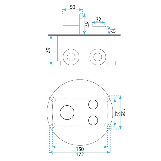 Rejtett termosztátos zuhanykészlet Rea Lungo Diamond Arany+ BOX
