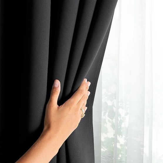 RESTILO BLACKOUT függöny fekete sál klasszikus stílus szalag anyag blackout 140x245