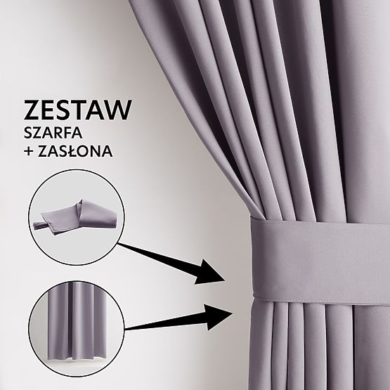 RESTILO BLACKOUT függöny púderrózsaszín, húzóöv, klasszikus stílus, ezüst ringlik