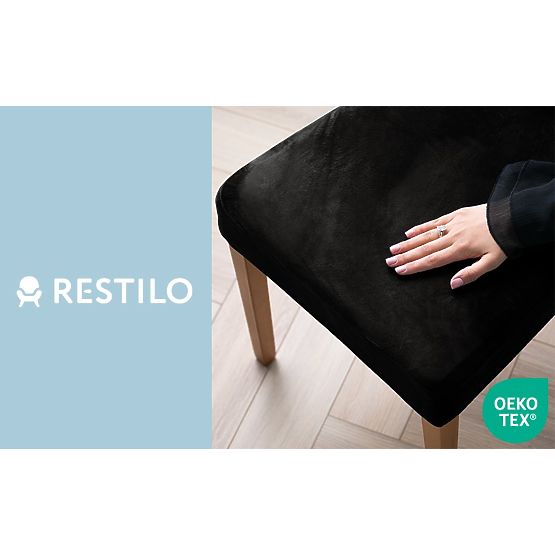 RESTILO SENTO fekete sima klasszikus stílusú székhuzat