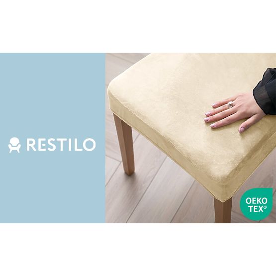 RESTILO SENTO világos bézs sima klasszikus stílusú székhuzat