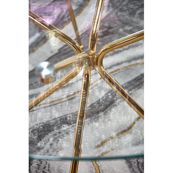 RONDO asztal, lap - színtelen, lábak - arany (2p=1db)