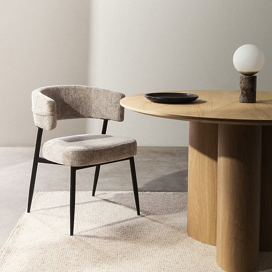 Rosario kárpitozott szék bézs/fekete lábakkal