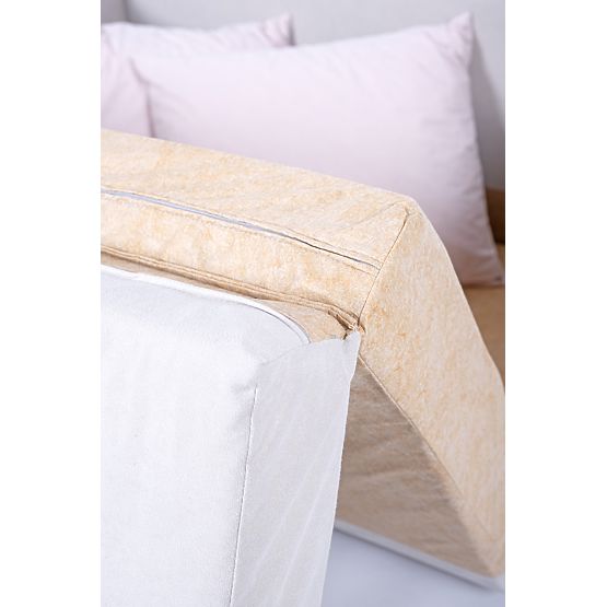 Kinyitható kanapé Jack - világosszürke / púderrózsaszín