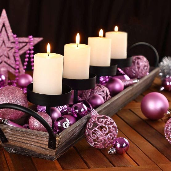 RÓZSASZÍN KARÁCSONYI GÖMBÖK 100DB KL-21X03