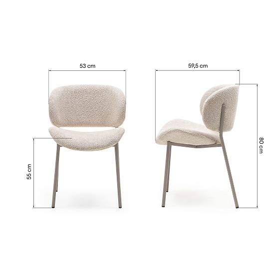 Safira kárpitozott szék bézs, boucle