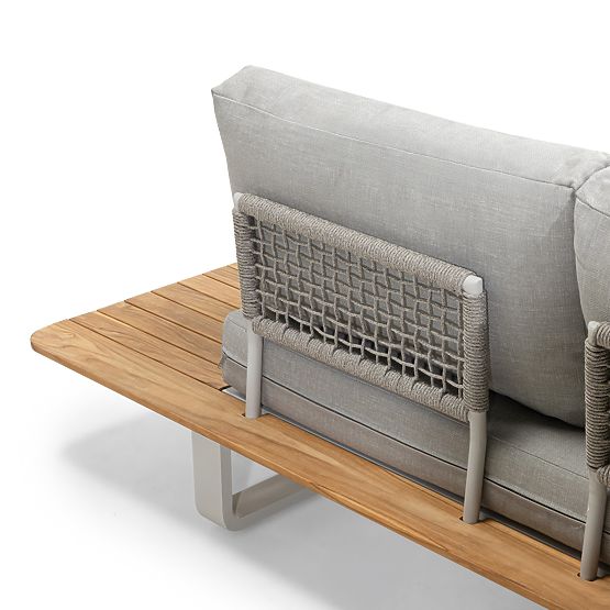 San Piero kerti sarok ülőgarnitúra asztallal, teak FSC fa, szürke/természetes