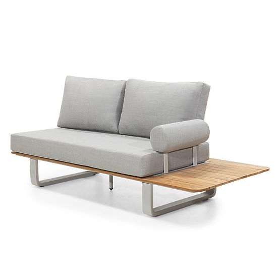 San Piero kerti sarok ülőgarnitúra asztallal, teak FSC fa, szürke/természetes