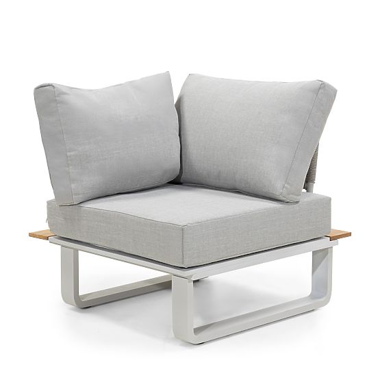 San Piero kerti sarok ülőgarnitúra asztallal, teak FSC fa, szürke/természetes