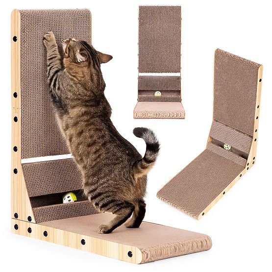 Sarkos karton macskakaparó sarokágy játékkal Petsi