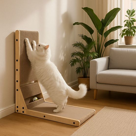 Sarkos karton macskakaparó sarokágy játékkal Petsi