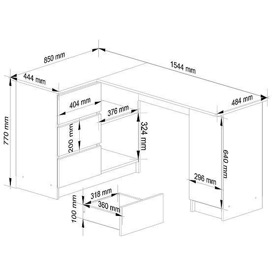 SAROKASZTAL B20 CLP BALOS PK FEHÉR