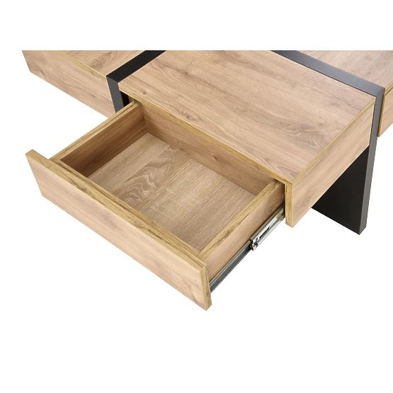 SEVILLA dohányzóasztal Lemez: Craft tölgy, Lábak: fekete (3p=1ks)