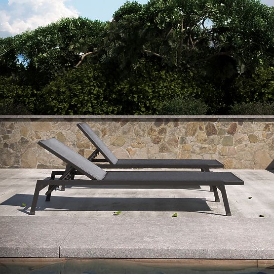 Shelly állítható kerti nyugágy, alumínium, grafit