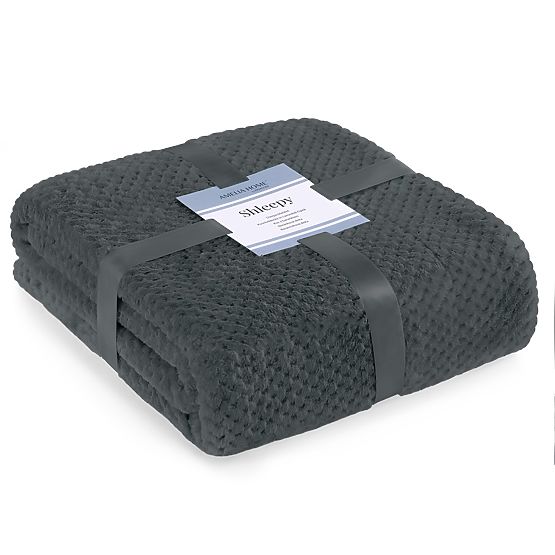 SHLEEPY takaró grafit színű, jacquard mintás, klasszikus stílusú 170x210