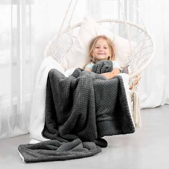 SHLEEPY takaró grafit színű, jacquard mintás, klasszikus stílusú 170x210