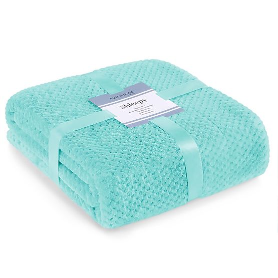 SHLEEPY türkiz takaró jacquard mintával, klasszikus stílusban 220x240