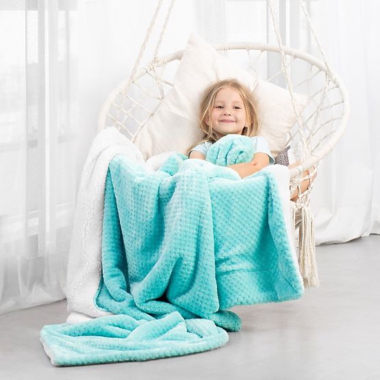 SHLEEPY türkiz takaró jacquard mintával, klasszikus stílusban 220x240