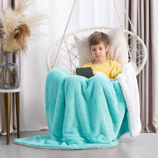 SHLEEPY türkiz takaró jacquard mintával, klasszikus stílusban 220x240