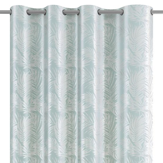 SILVERLEAVES függöny menta szín nyomtatott glamour stílus ezüst ringlik bársony 140x245 AmeliaHom