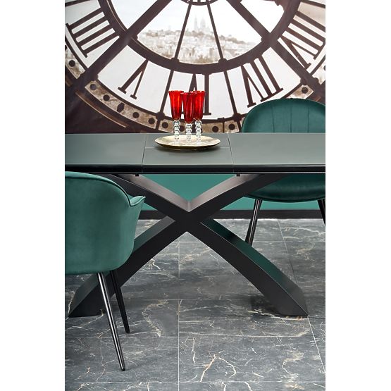 SILVESTRO kinyitható asztal lap - sötétszürke, láb - fekete