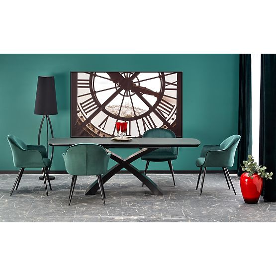 SILVESTRO kihúzható asztal lap - sötétszürke, láb - fekete (2p=1db)