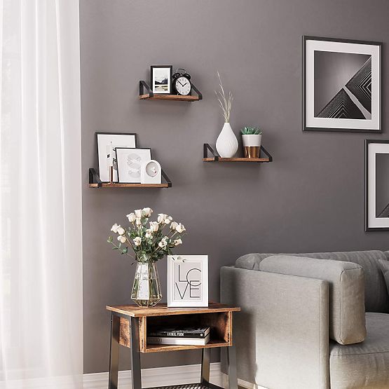 SIRIN fekete loft polc szett, 3 darab