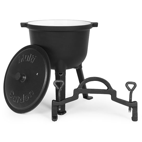 Smalíř öntöttvas zománcozott 5L álló fazék vadász tábori grill MultiGarden