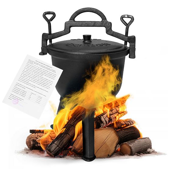 Smalíř öntöttvas zománcozott 5L álló fazék vadász tábori grill MultiGarden