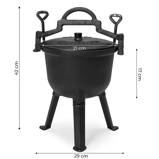 Smalíř öntöttvas zománcozott 5L álló fazék vadász tábori grill MultiGarden