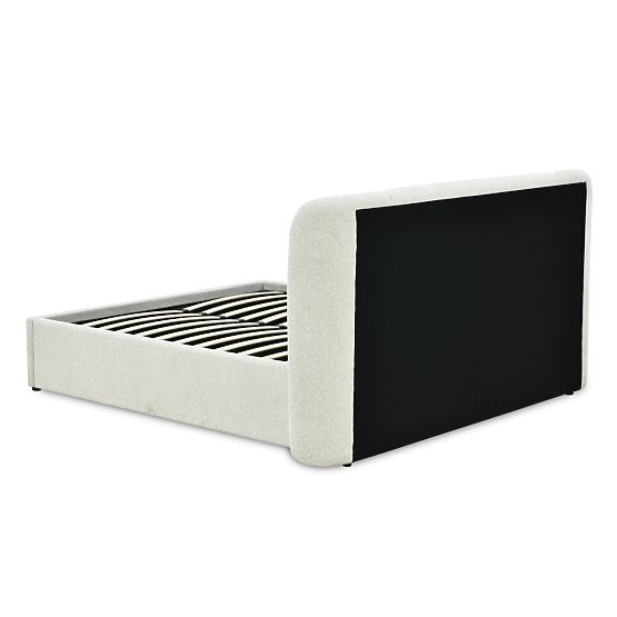 Snoovia kárpitozott ágy 160x200 cm, ráccsal és tárolóhellyel, világos bézs