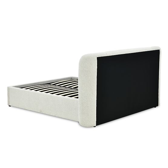 Snoovia kárpitozott ágy 160x200 cm, ráccsal és tárolóhellyel, világos bézs