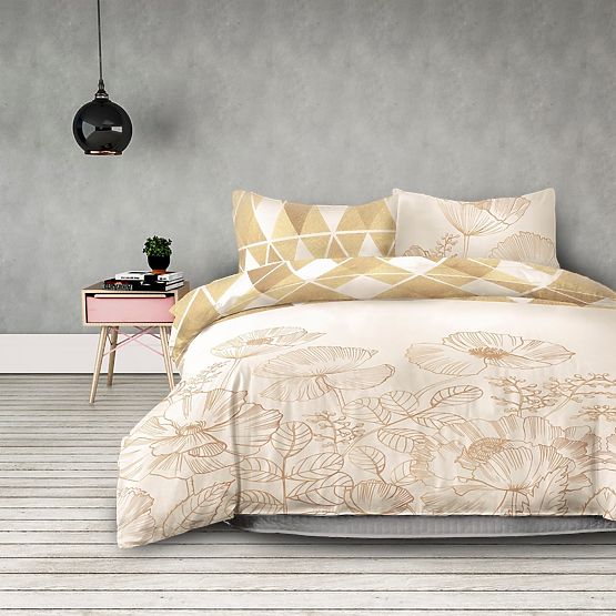 SNUGGY sárga virágmintás ágynemű 155x220*2+80x80*2 AmeliaHome