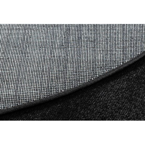 SOFTY kerek szőnyeg Egyszínű, egyszínű, fekete