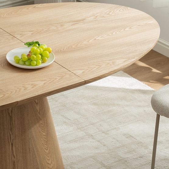 Solan kinyitható asztal 160-200 cm, ovális, természetes