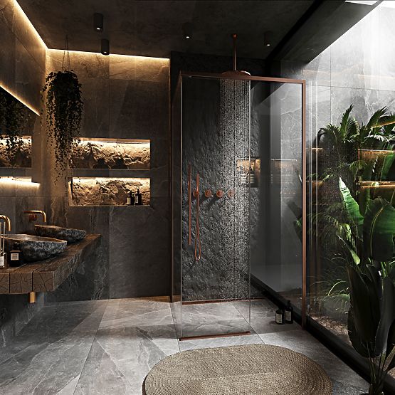 SOLAR Zuhanykabin Kefe Réz 90x90