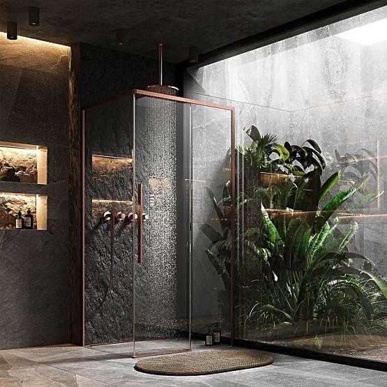 SOLAR Zuhanykabin Kefe Réz 90x90