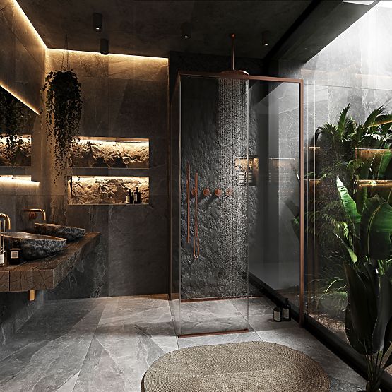 SOLAR Zuhanykabin Kefe Réz 90x90