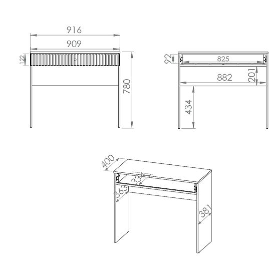 Sophie fésülködőasztal - bézs