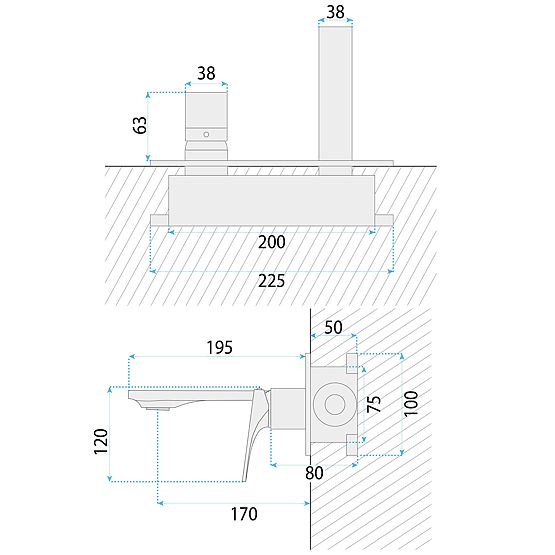 Süllyesztett Mosdócsaptelep REA Joe Arany Kefe