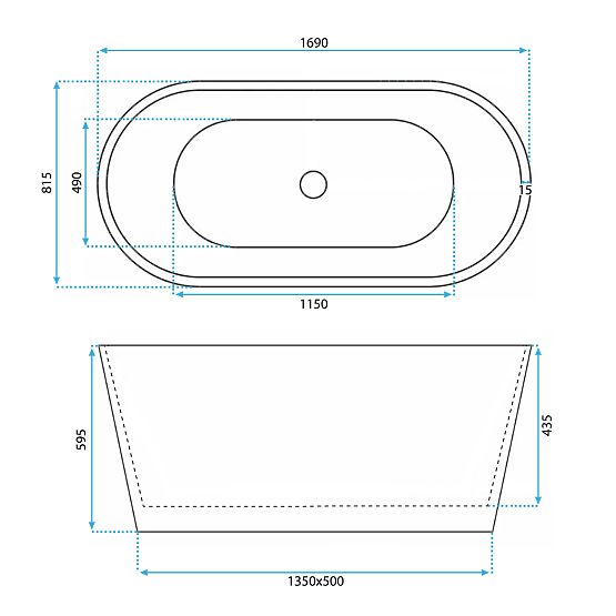Szabadon álló akrilkád GAJA 170