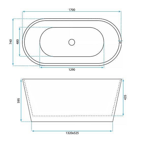 Szabadon álló akrilkád OFELIA 170