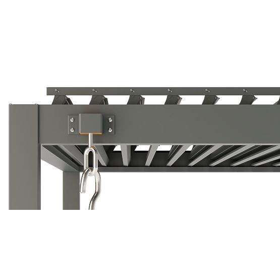 Szabadon álló Antilla alumínium kerti pergola, 4x3 m, bioklimatikus, mozgatható lamellák, antracit