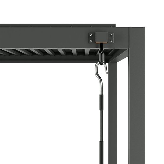 Szabadon álló Antilla alumínium kerti pergola, 5x3 m, bioklimatikus, mozgatható lamellákkal, antraci