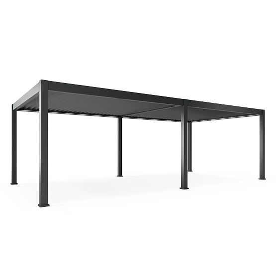 Szabadon álló Lumera kerti pergola alumíniumból, 4x8 m, bioklimatikus, LED világítással, elektromos