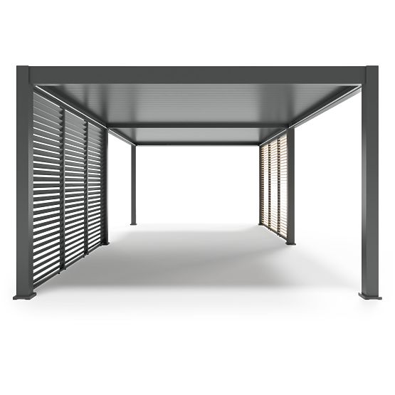 Szabadon álló Lumera kerti pergola alumíniumból, 4x8 m, bioklimatikus, LED világítással, elektromos