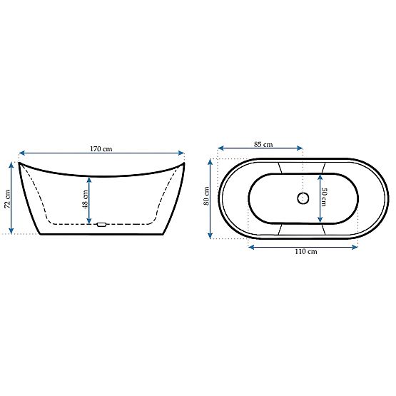 Szabadon álló Rea Ferrano 170 kád
