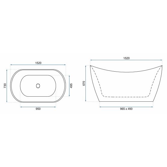 Szabadon álló Rea KERRANO 150 kád