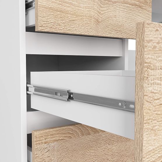 SZÁMÍTÓGÉPASZTAL A-11 135 cm 6 FIÓK FEHÉR / SONOMA